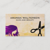 パープルヘア |はさみ 予約カード (正面)