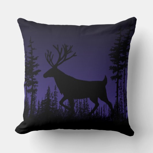 パープルヘイズサンセットウッドランドパインフォレストスタック クッション (正面)