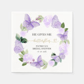 パープルヘイ与えミー蝶ブライダルシャワー スタンダードカクテルナプキン (正面)