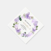 パープルヘイ与えミー蝶ブライダルシャワー スタンダードカクテルナプキン (角)