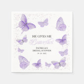 パープルヘイ与えミー蝶ブライダルシャワー スタンダードカクテルナプキン (正面)