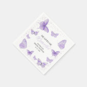 パープルヘイ与えミー蝶ブライダルシャワー スタンダードカクテルナプキン (角)