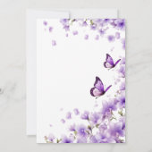 パープルヘイ与えミー蝶ブライダルシャワー 招待状 (裏面)