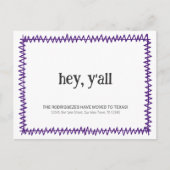 パープルヘイY'all -テキサス州へ移動 ポストカード (正面)