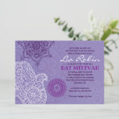 パープルヘムザハンドオブゴッドバルミツワー招待状 招待状 (スタンド正面)