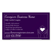 パープルヘルスエイドホーム気にプロフェッショナル マグネット名刺 (正面)