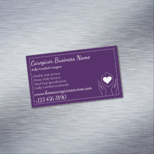 パープルヘルスエイドホーム気にプロフェッショナル マグネット名刺