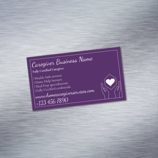 パープルヘルスエイドホーム気にプロフェッショナル マグネット名刺 (インサイチュ)