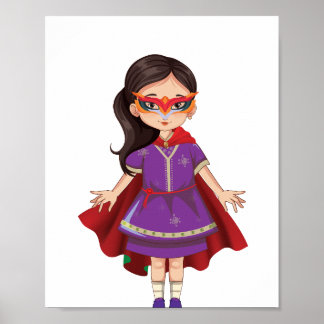 パープルヘロイン女子デジタルアート ポスター