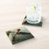 パープルヘロンオードボンバードワイルドライフ絵画ズ ガラスコースター (アングル)