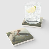 パープルヘロンオードボンバードワイルドライフ絵画ズ ストーンコースター (横)