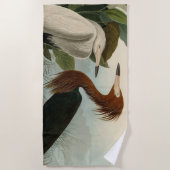 パープルヘロンオードボンバードワイルドライフ絵画ズ ビーチタオル (正面)