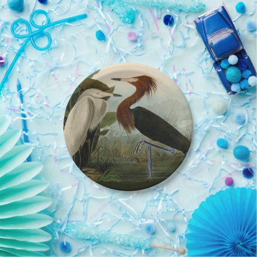 パープルヘロンオードボンバードワイルドライフ絵画ズ ペーパープレート (パーティー)