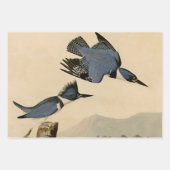 パープルヘロンオードボンバードワイルドライフ絵画ズ ラッピングペーパーシート (正面2)