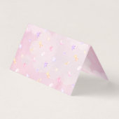 パープルベアーガールのベビーシャワーテーブル番号 (裏面)