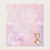 パープルベアーガールのベビーシャワーテーブル番号 (外部フラット)