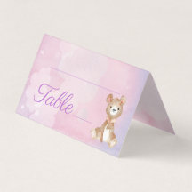 パープルベアーガールのベビーシャワーテーブル番号