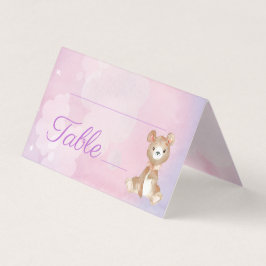 パープルベアーガールのベビーシャワーテーブル番号