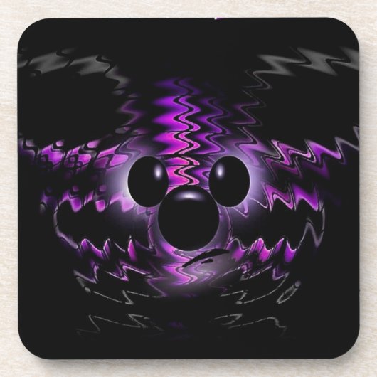 パープルベアーコルクコースター コースター (正面)