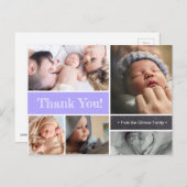 パープルベイビーの写真コラージュ発表 ありがとう ポストカード (正面/裏面)