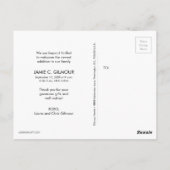 パープルベイビーの写真コラージュ発表 ありがとう ポストカード (裏面)