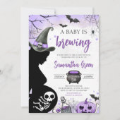 パープルベイビーはハロウィンベイビーシャワーを仕込んでいる 招待状 (正面)