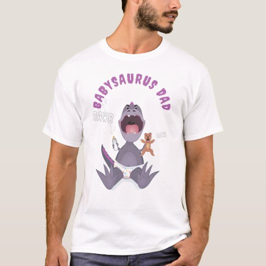 パープルベイビーザウルスお父さんTレックス Tシャツ (正面)