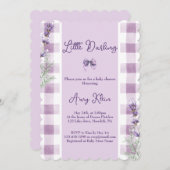 パープルベイビーシャワー招待状 招待状 (正面/裏面)