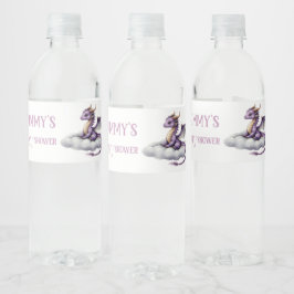 パープルベイビードラゴンウォーターボトルラベル - ホイムあふれる ペットボトルラベル