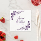 パープルベビーの息またはつる植物のナプキン結婚ズ スタンダードカクテルナプキン (インサイチュ)