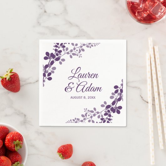 パープルベビーの息またはつる植物のナプキン結婚ズ スタンダードカクテルナプキン (インサイチュ)