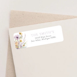 パープルベビーイン開花フローラシャワー差出人住所 ラベル