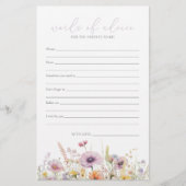 パープルベビーイン開花ワイルドフラワーベビーアドバイスカード (正面)