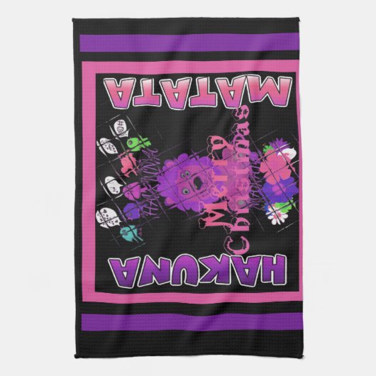 パープルベビーシンバメリークリスマスコレクション キッチンタオル (縦)