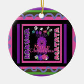 パープルベビーシンバメリークリスマスコレクション セラミックオーナメント (正面)