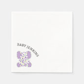 パープルベビーゾウ スタンダードカクテルナプキン (正面)