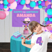 パープルベビードールハッピーバースデーバナー 横断幕