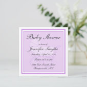 パープルベビー台車ベビーシャワー招待状 招待状 (スタンド正面)