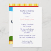 パープルベビー恐竜シャワー招待状 招待状 (正面/裏面)