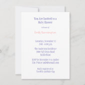 パープルベビー恐竜シャワー招待状 招待状 (正面)