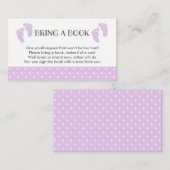 パープルベビー足ベビーシャワー予約リクエストカード エンクロージャーカード (正面/裏面)