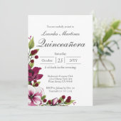 パープルベリエレガントーウォーターカラーフローラクイセアニラ 招待状 (スタンド正面)