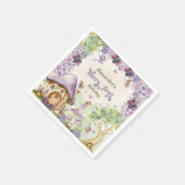 パープルベリーファースト妖精ファースト誕生日 スタンダードカクテルナプキン (角)