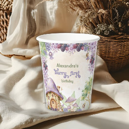 パープルベリーファースト妖精ファースト誕生日 紙コップ
