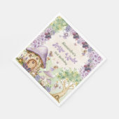 パープルベリーフラッター&トゥウィル妖精3rd誕生日 スタンダードランチョンナプキン (角)