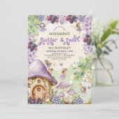 パープルベリーフラッター&トゥウィル妖精3rd誕生日 招待状 (スタンド正面)