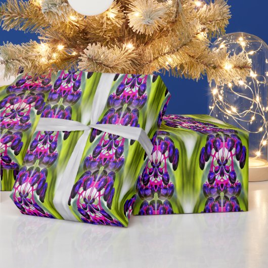 パープルベリー抽象芸術自然アートパターン ラッピングペーパー (クリスマス)
