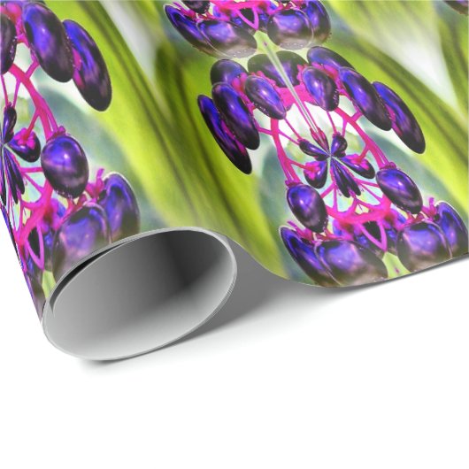 パープルベリー抽象芸術自然アートパターン ラッピングペーパー (ロールコーナー)