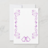 パープルベルズスクロールワーク結婚デザイン 招待状 (裏面)