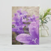 パープルベルフラワーズフローラブライダルシャワー 招待状 (スタンド正面)